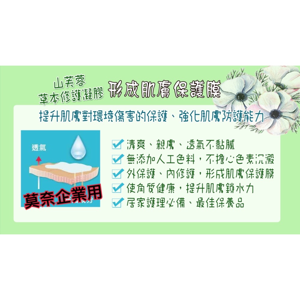 原廠製造MIT🇹🇼台灣第一品牌 NO1 山芙蓉草本修護凝膠 五合一 修復、敏感、乾裂a肌膚，從頭到腳全方位提升肌膚修-細節圖2