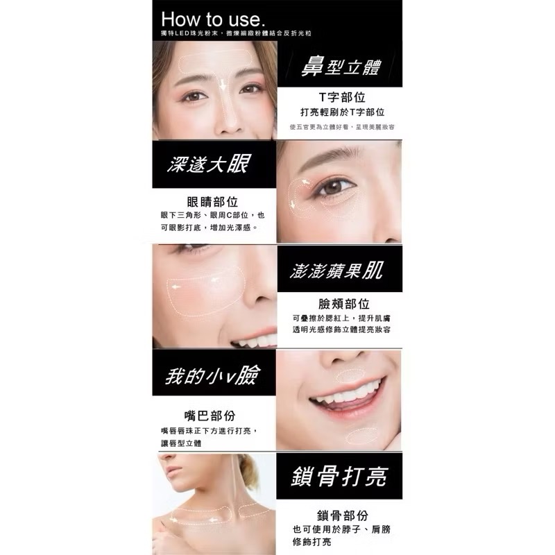 🆕❤️10週年紀念款 ❤️光輝歲月 光澤再現 NAF-LED星光打亮餅(妮兔金裝版)-細節圖5