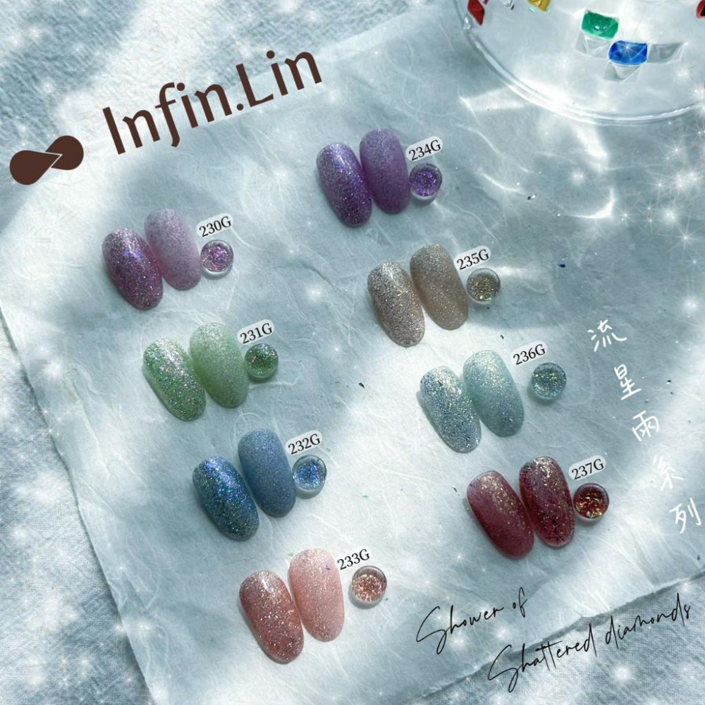 Infin.Lin碎鑽流星雨系列 230G~237G/甲油膠/美甲素材-細節圖2