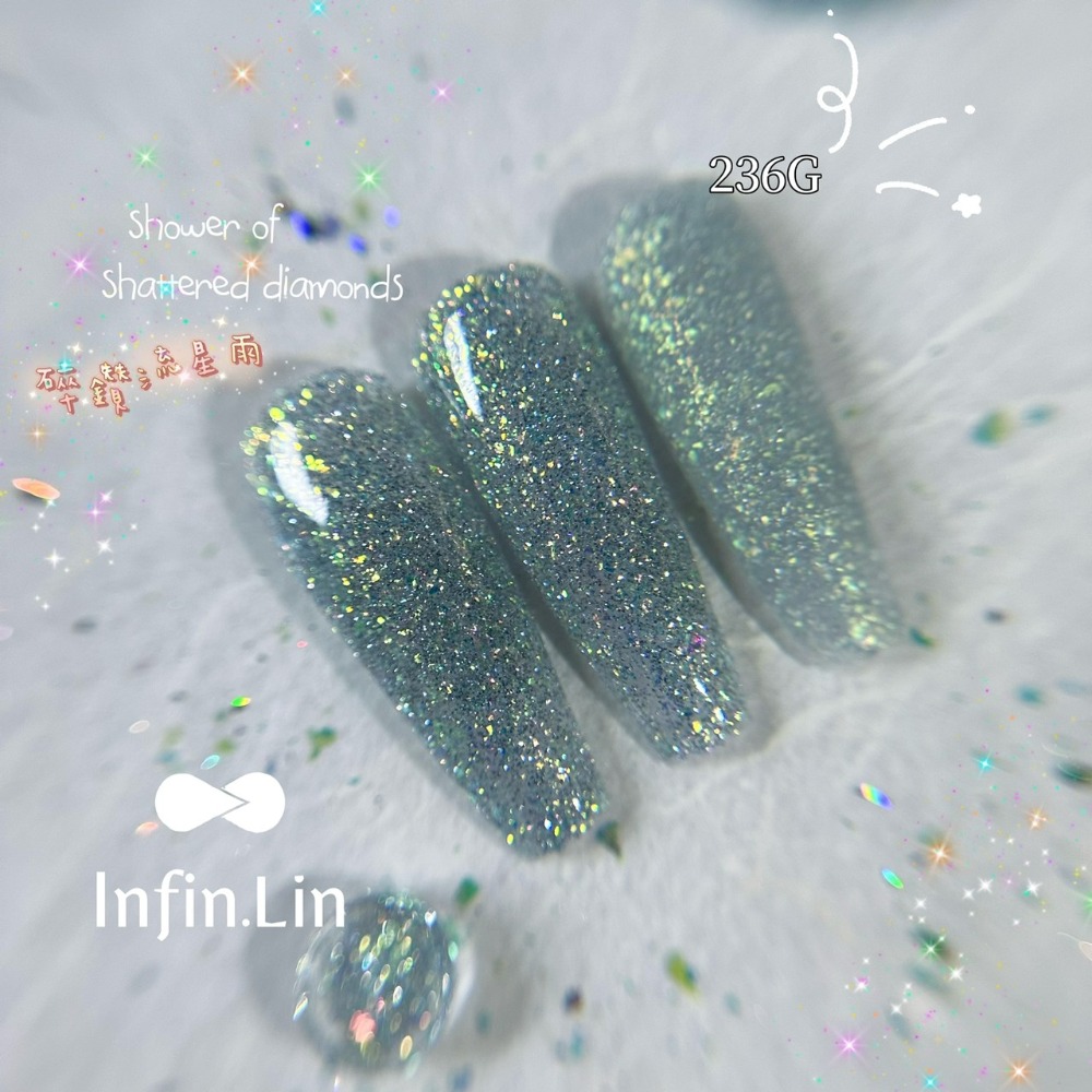 Infin.Lin碎鑽流星雨系列 230G~237G/甲油膠/美甲素材-規格圖5