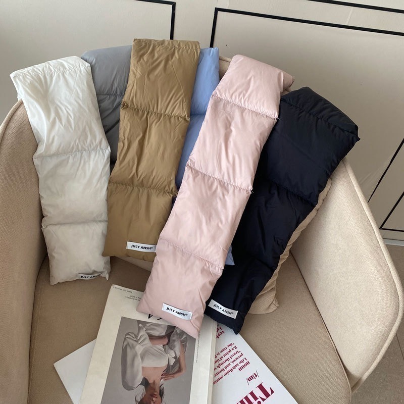 𝐿𝑢𝑜𝑗𝑖𝑛𝑔 ෆ【原創設計】溫柔呵護你的頸部·輕盈保暖中長款羽絨圍巾男女—舒適到想賴著它-細節圖2