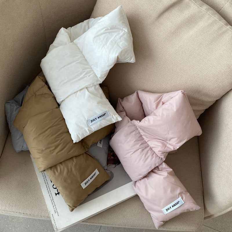 𝐿𝑢𝑜𝑗𝑖𝑛𝑔 ෆ【原創設計】溫柔呵護你的頸部·輕盈保暖中長款羽絨圍巾男女—舒適到想賴著它-細節圖4