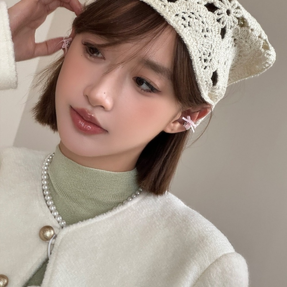 𝐿𝑢𝑜𝑗𝑖𝑛𝑔 ෆ 輕奢芭蕾˚ෆ*₊🩰 精緻緞帶蝴蝶結耳夾 ﹎為你的耳畔增添一抹優雅｜單隻耳骨夾-細節圖2
