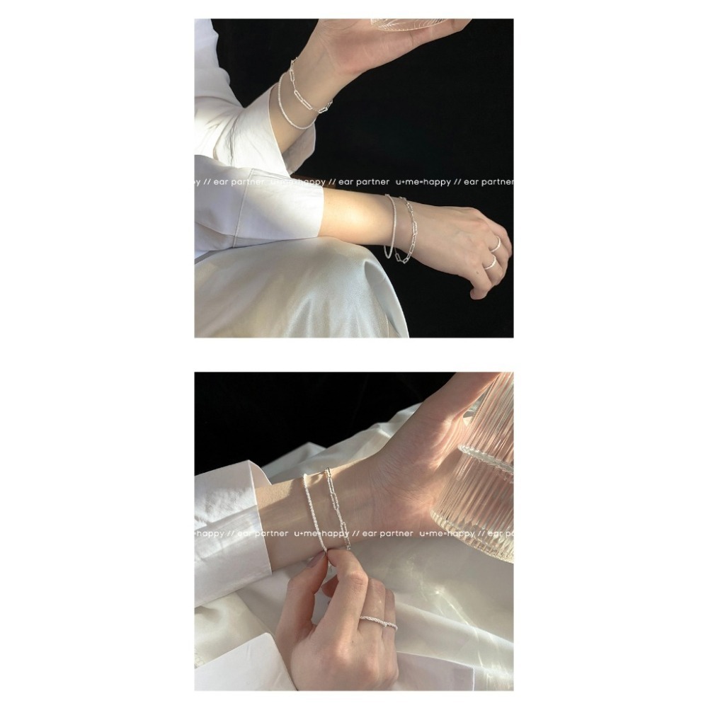 𝐿𝑢𝑜𝑗𝑖𝑛𝑔 ෆ 銀河漫步🪐⟡ ݁₊ .s925純銀波光粼粼滿天星鏈條手鍊-細節圖6