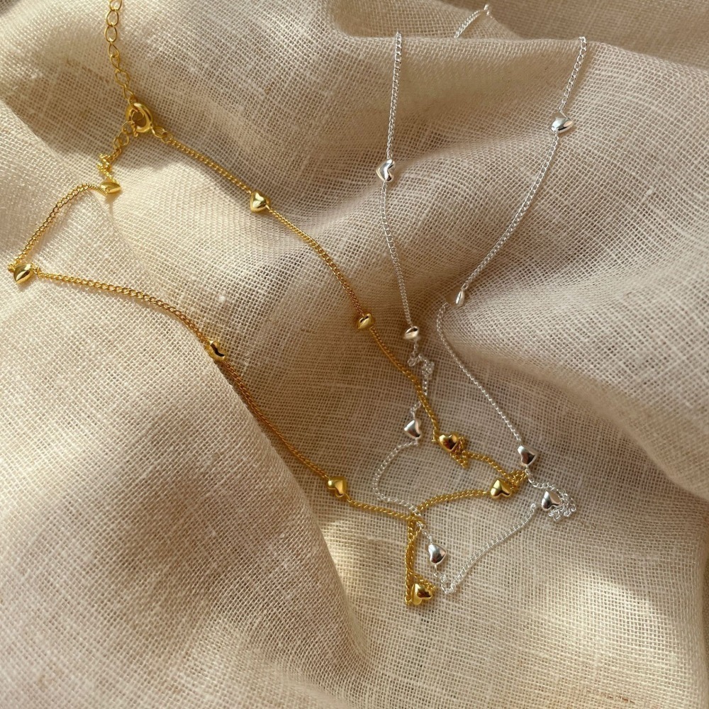 Luojing˖ ࣪⌖˚◌預購 閃耀你的少女時代𓂃⊹ ִֶָ s925純銀愛心項鍊 專屬你的怦然心動ʚ୧୨ɞ｜鎖骨鏈-細節圖3