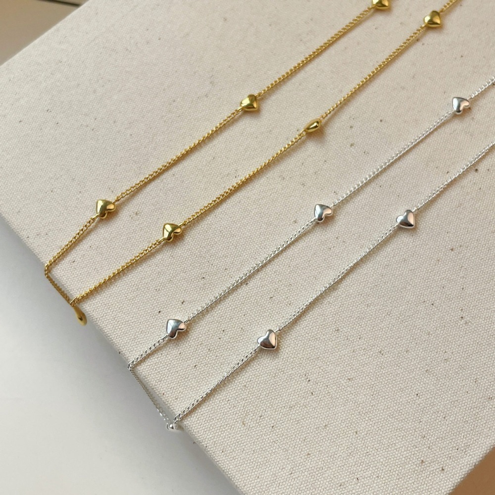 Luojing˖ ࣪⌖˚◌預購 閃耀你的少女時代𓂃⊹ ִֶָ s925純銀愛心項鍊 專屬你的怦然心動ʚ୧୨ɞ｜鎖骨鏈-細節圖4