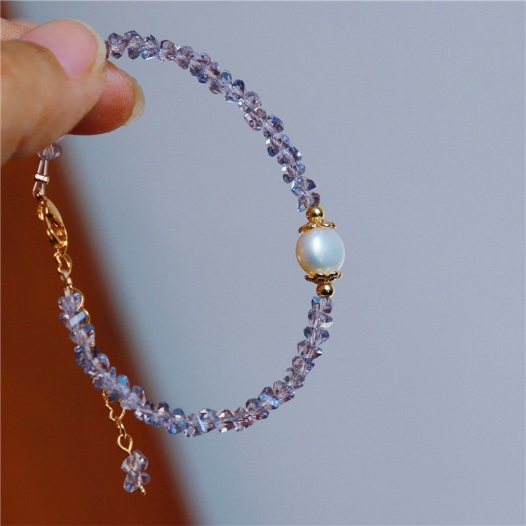 Luojing˖ ࣪⌖˚◌預購 吉普賽神秘不規則紫水晶淡水珍珠手鍊-細節圖2