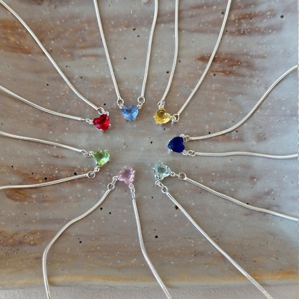 𝐿𝑢𝑜𝑗𝑖𝑛𝑔 ෆ 彩色愛心鋯石蛇骨鏈s925純銀手鍊-細節圖3