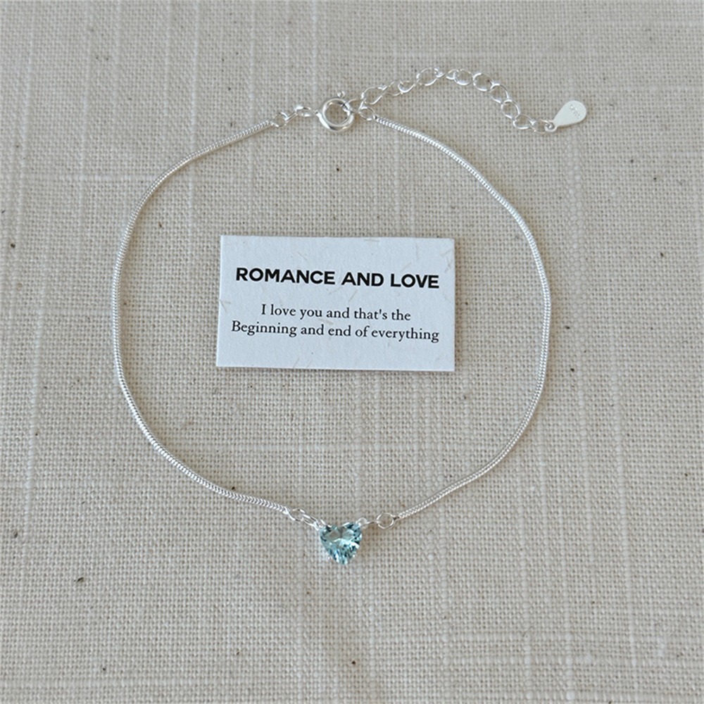 𝐿𝑢𝑜𝑗𝑖𝑛𝑔 ෆ 彩色愛心鋯石蛇骨鏈s925純銀手鍊-規格圖4