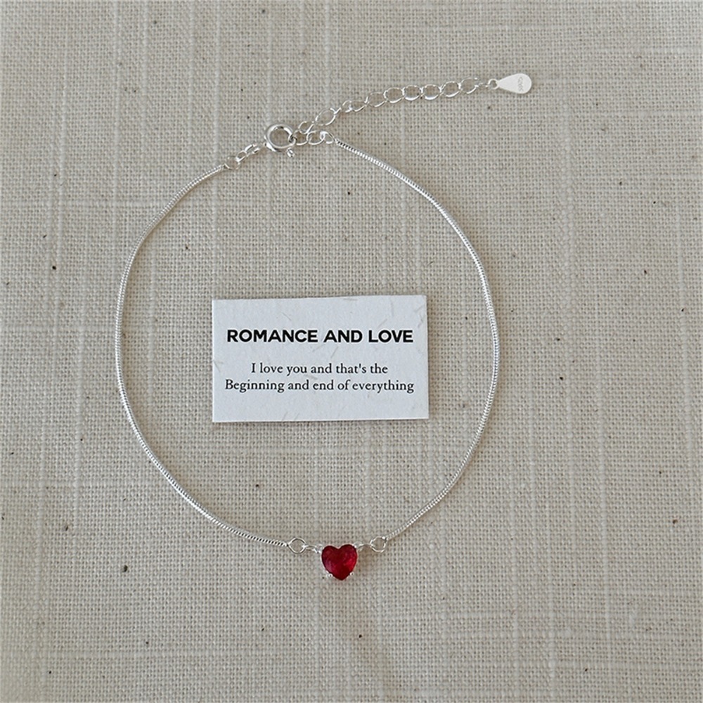 火焰紅愛心鋯石手鍊一條