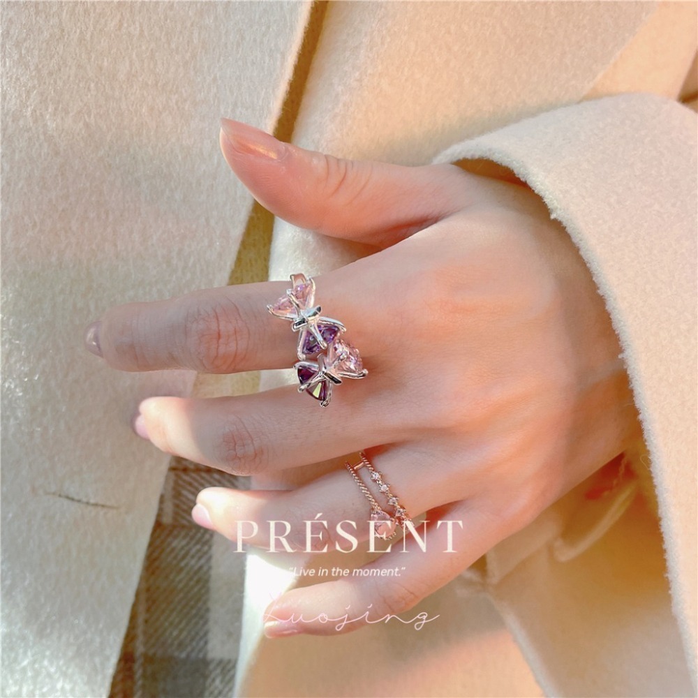 𝙻𝚞𝚘𝚓𝚒𝚗𝚐 ꕤ 粉紅星願·粉色系夢幻鋯石s925純銀耳環項鍊戒指 飾品套裝 飾品組合 實拍-細節圖2