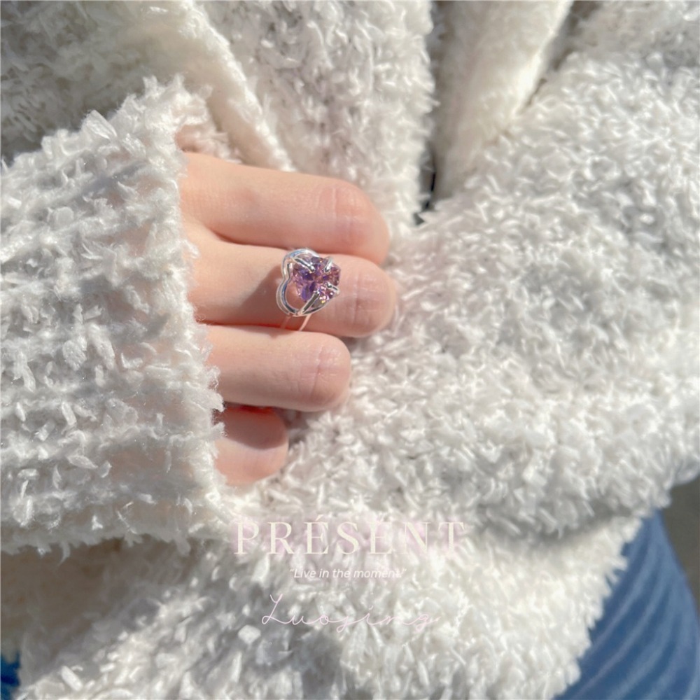 𝙻𝚞𝚘𝚓𝚒𝚗𝚐 ꕤ 粉紅星願·粉色系夢幻鋯石s925純銀耳環項鍊戒指 飾品套裝 飾品組合 實拍-細節圖6