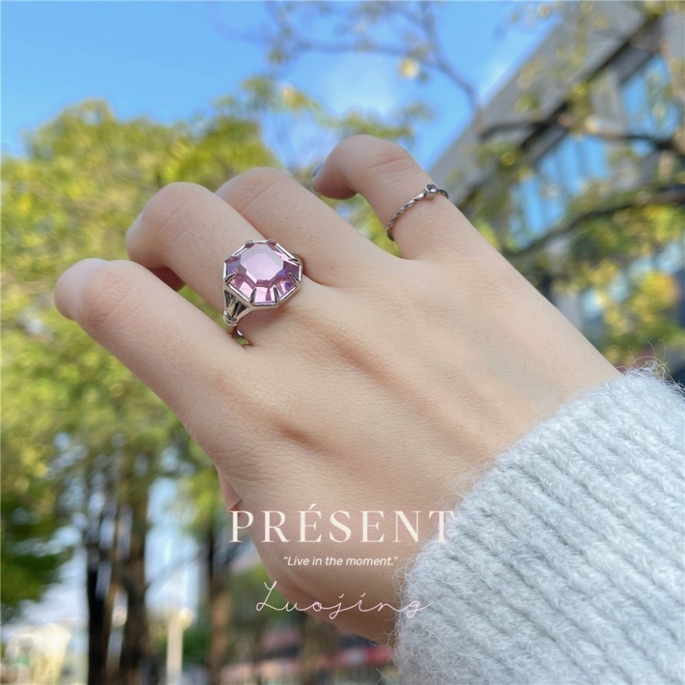 𝙻𝚞𝚘𝚓𝚒𝚗𝚐 ꕤ 粉紅星願·粉色系夢幻鋯石s925純銀耳環項鍊戒指 飾品套裝 飾品組合 實拍-細節圖9