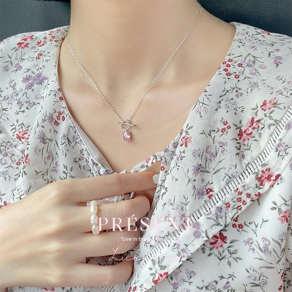 𝙻𝚞𝚘𝚓𝚒𝚗𝚐 ꕤ 粉紅星願·粉色系夢幻鋯石s925純銀耳環項鍊戒指 飾品套裝 飾品組合 實拍-細節圖10