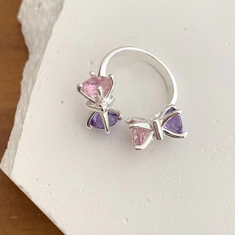 𝙻𝚞𝚘𝚓𝚒𝚗𝚐 ꕤ 粉紅星願·粉色系夢幻鋯石s925純銀耳環項鍊戒指 飾品套裝 飾品組合 實拍-規格圖11