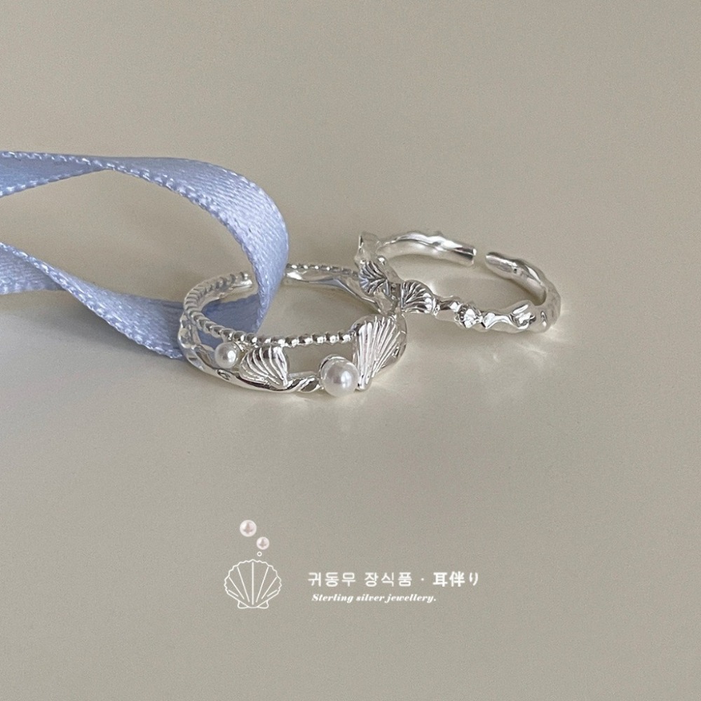 𝐿𝑢𝑜𝑗𝑖𝑛𝑔 ෆ 海語星聲·渡假風海灘珍珠貝殼s925純銀戒指｜海洋風戒指｜夏日飾品-細節圖4