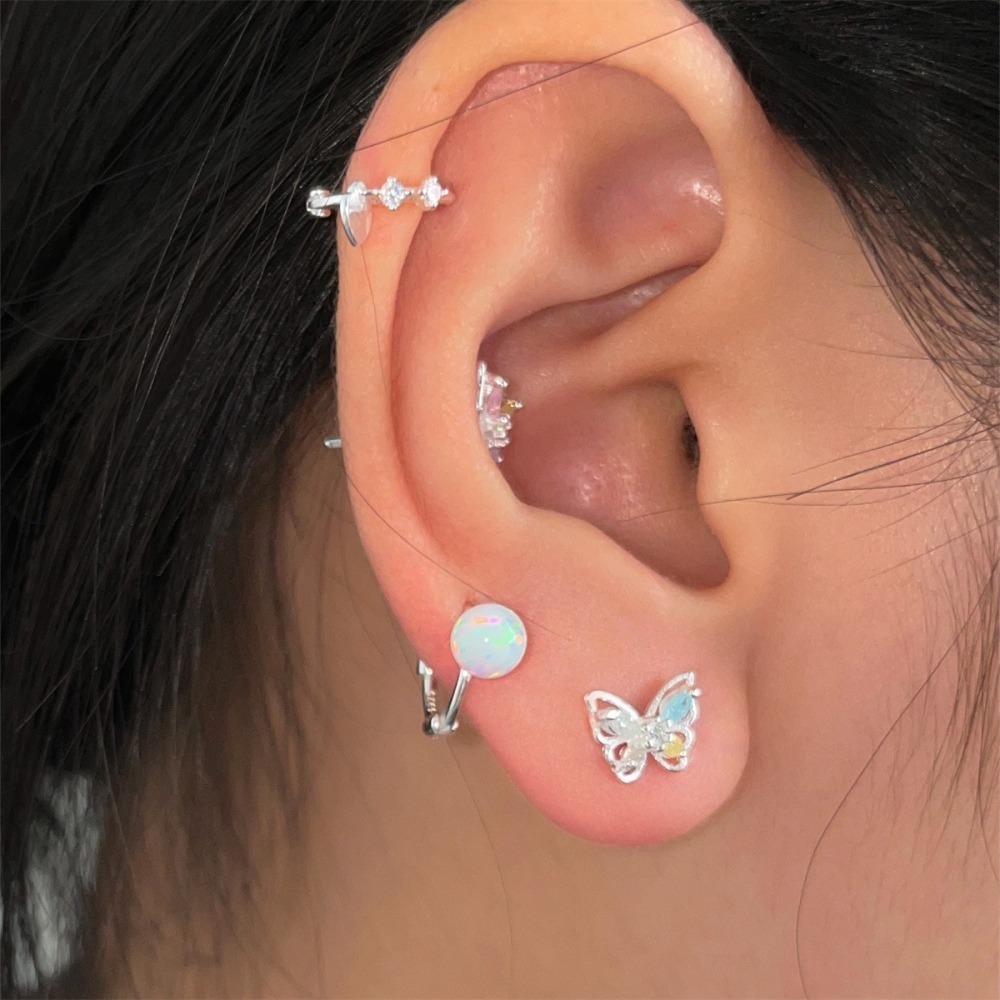 𝐿𝑢𝑜𝑗𝑖𝑛𝑔 ෆ 粉藍仙子輕語🦋•₊˚.幻彩鋯石蝴蝶s925純銀項鍊耳環﹎輕吻你的鎖骨與耳畔-細節圖5