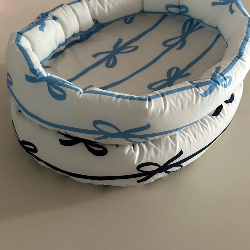 Luojing˖ ࣪⌖˚◌預購 ౨ৎ夢幻蝴蝶結布製收納籃｜桌面收納盒｜化妝品收納盒｜飾品收納盒-細節圖2