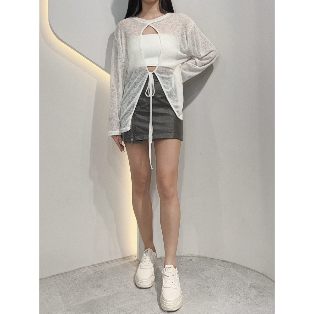 𝐿𝑢𝑜𝑗𝑖𝑛𝑔 ෆ 日常小心機·混色透膚開叉上衣 - 展現性感與時尚的完美平衡｜混色透膚上衣-細節圖5