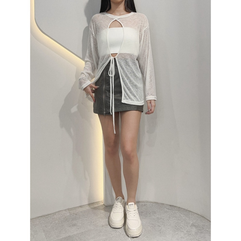 𝐿𝑢𝑜𝑗𝑖𝑛𝑔 ෆ 日常小心機·混色透膚開叉上衣 - 展現性感與時尚的完美平衡｜混色透膚上衣-細節圖6