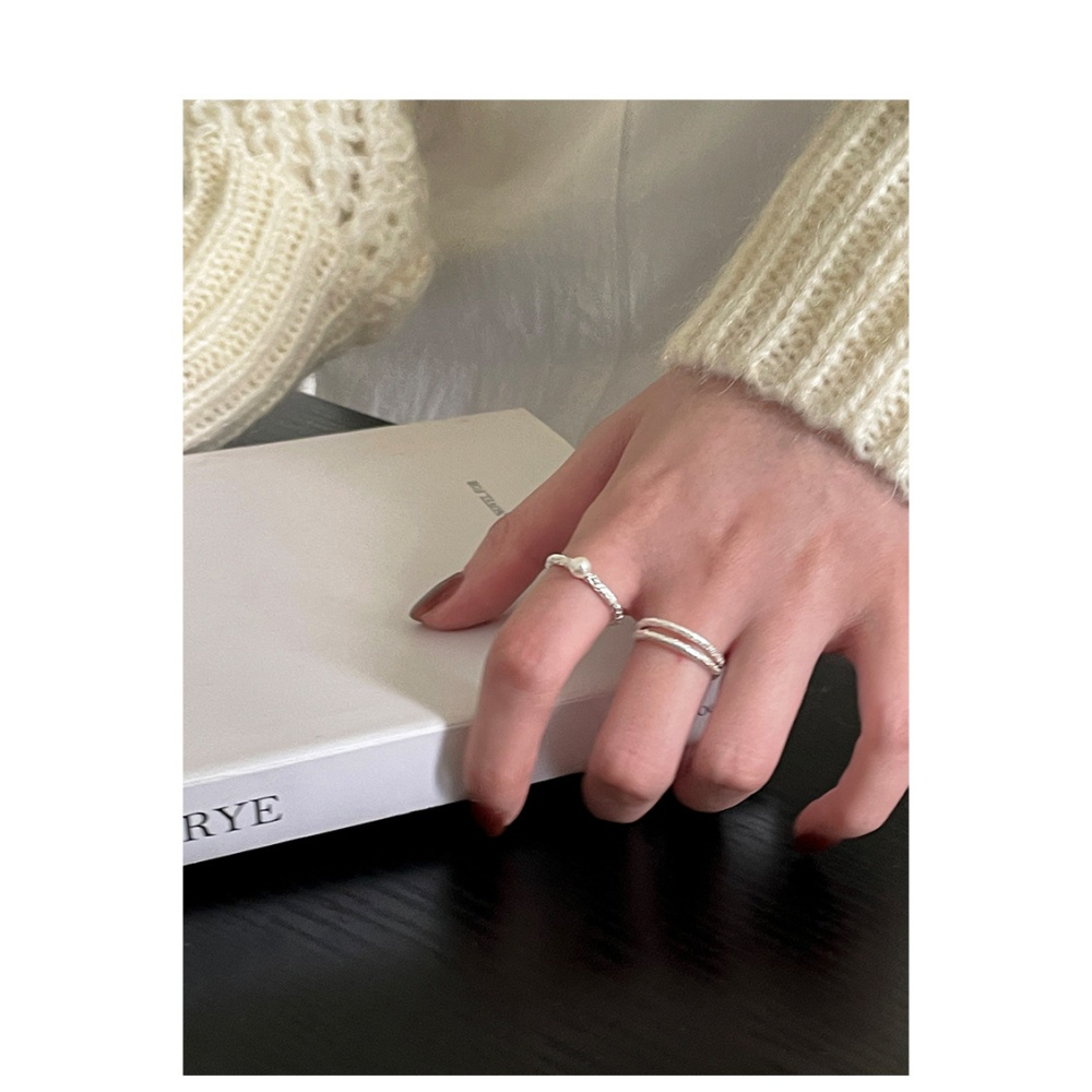 Luojing˖ ࣪⌖˚◌預購+現貨 星河凝萃·歐泊仙靈⋆˙𓍊₊ ⊹˚s925純銀珍珠鋯石繾綣星光戒指｜開口戒-細節圖6