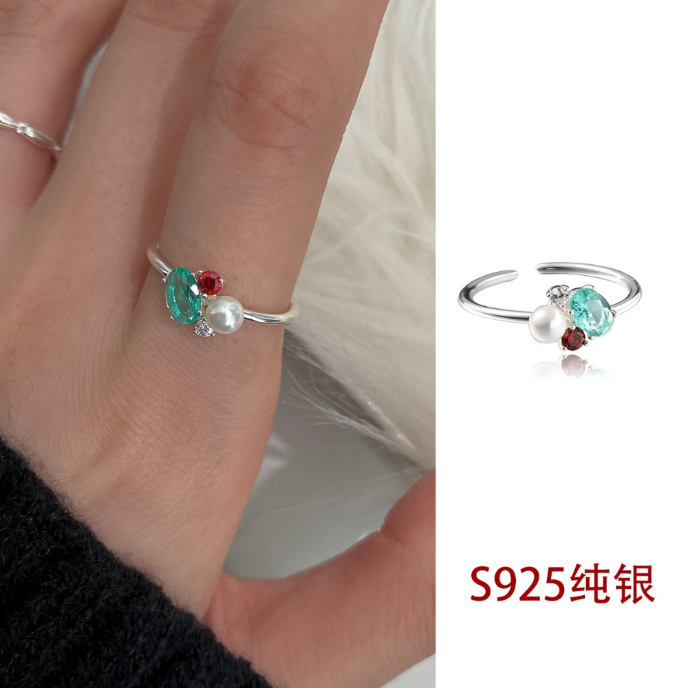 Luojing˖ ࣪⌖˚◌預購+現貨 星河凝萃·歐泊仙靈⋆˙𓍊₊ ⊹˚s925純銀珍珠鋯石繾綣星光戒指｜開口戒-規格圖11