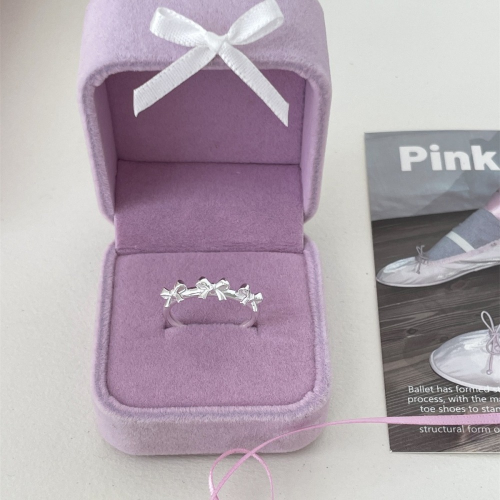 𝐿𝑢𝑜𝑗𝑖𝑛𝑔 ෆ 指尖的芭蕾ೀ⋆｡🌷獨特緞帶蝴蝶結s925純銀戒指﹎輕奢夢幻逸品｜開口戒｜可調節-細節圖4