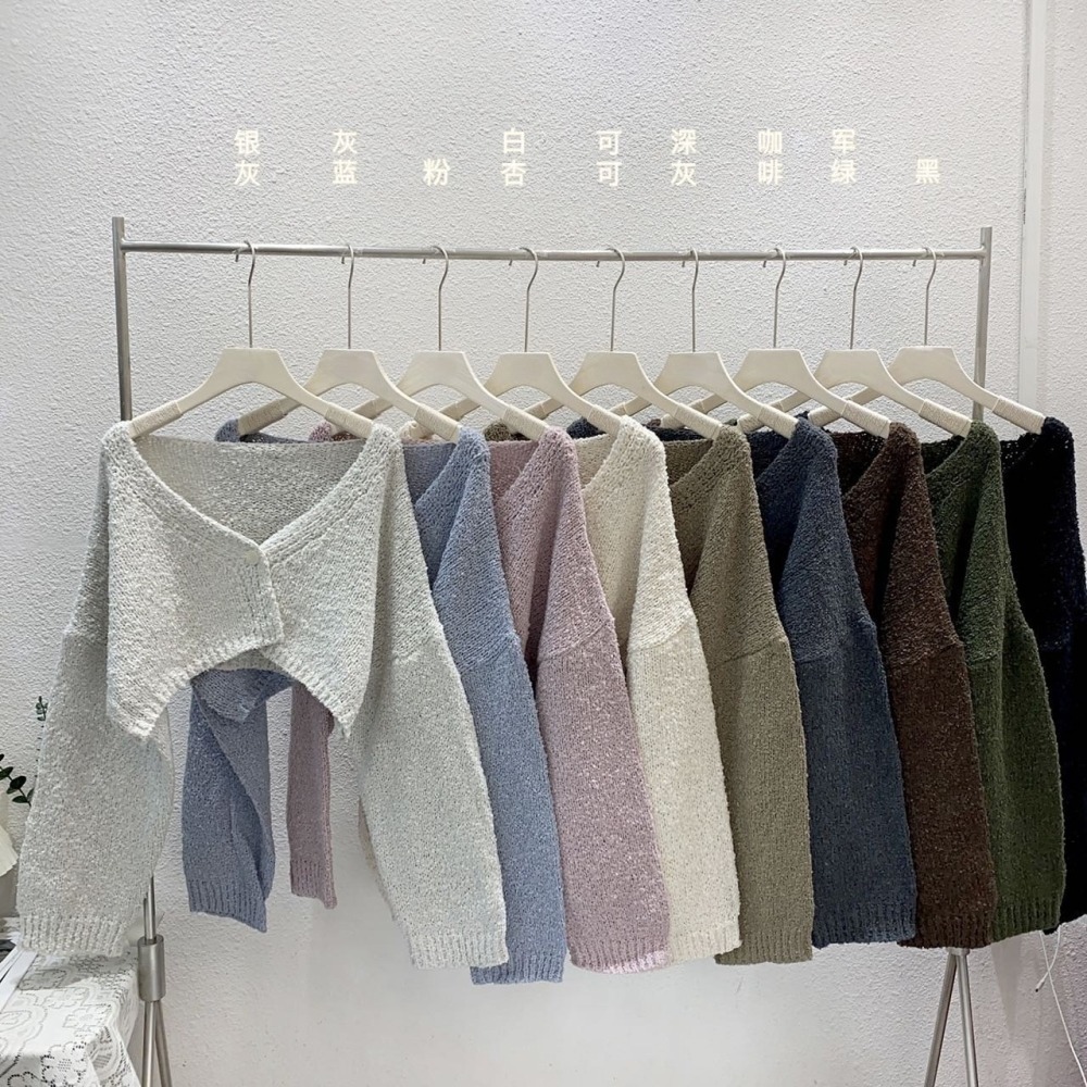 《溫柔絮語》輕吻冬日毛絨V領單釦短版外套 毛絨外套 上衣-細節圖2