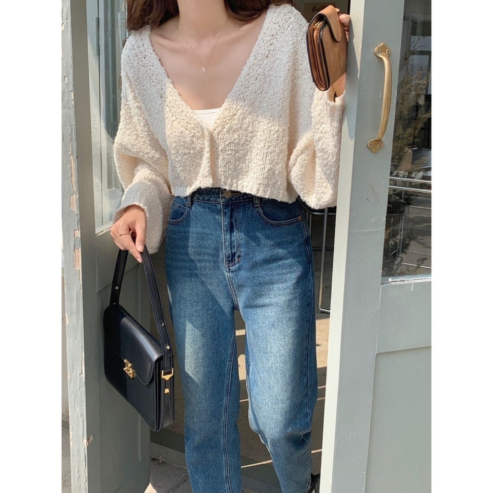 《溫柔絮語》輕吻冬日毛絨V領單釦短版外套 毛絨外套 上衣-細節圖5