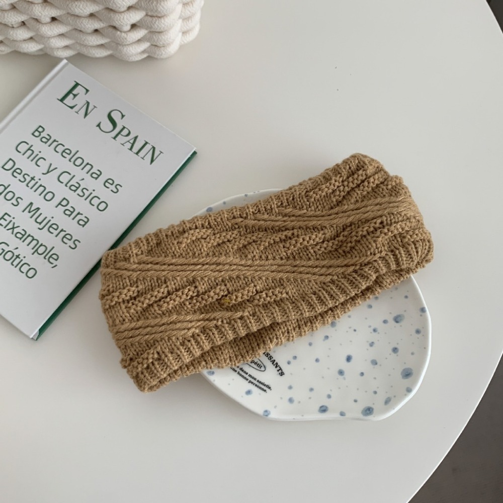 𝙻𝚞𝚘𝚓𝚒𝚗𝚐 ꕤ 冬季穿搭的溫柔點綴·簡約風毛線編織寬邊髮帶 針織髮帶 百搭髮飾-規格圖4