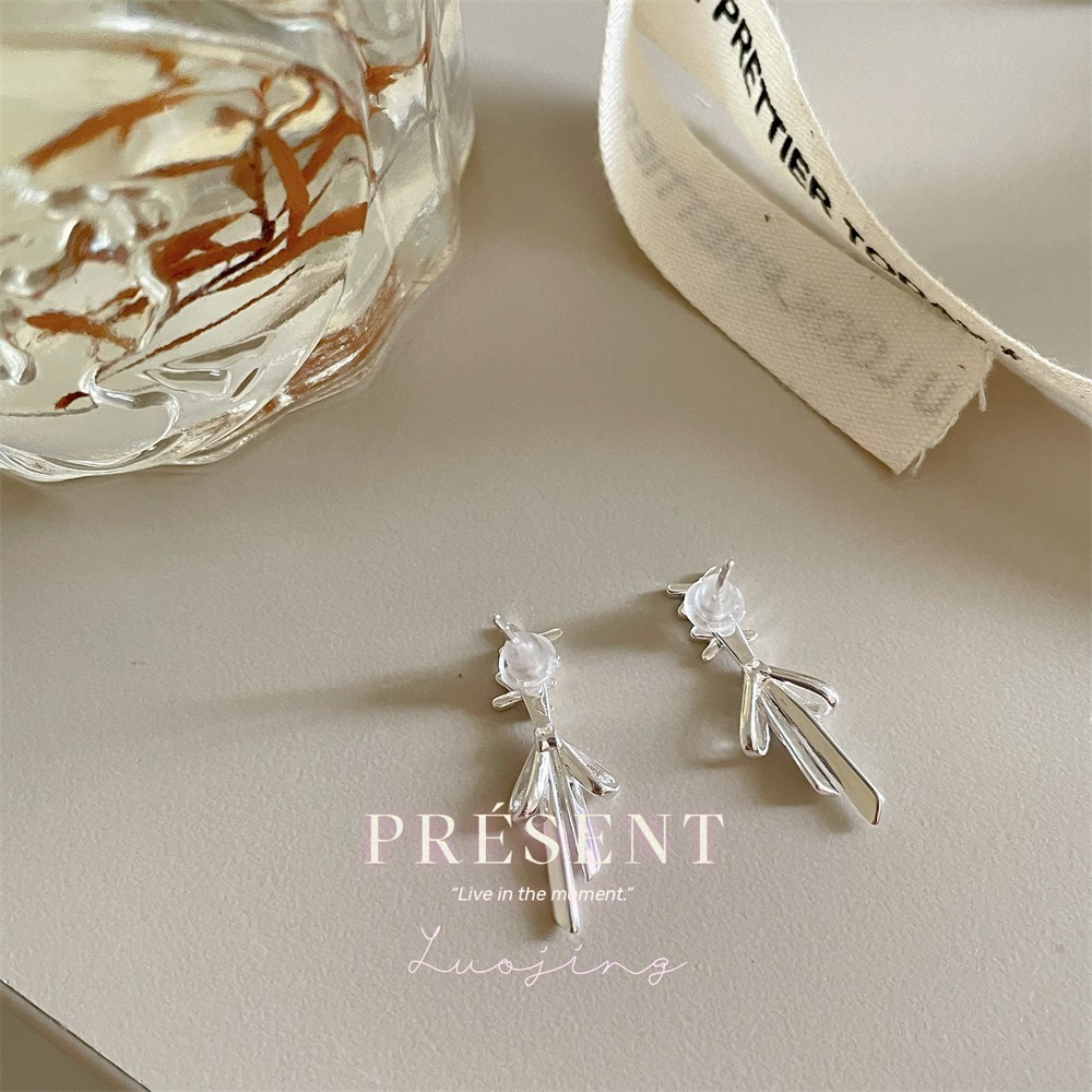 𝐿𝑢𝑜𝑗𝑖𝑛𝑔 ෆ 夢幻芭蕾舞者低語🩰少女心緞帶蝴蝶結s925純銀耳環｜後掛式｜耳針｜純銀耳環-細節圖3