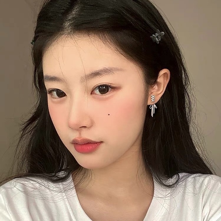 𝐿𝑢𝑜𝑗𝑖𝑛𝑔 ෆ 夢幻芭蕾舞者低語🩰少女心緞帶蝴蝶結s925純銀耳環｜後掛式｜耳針｜純銀耳環-細節圖9