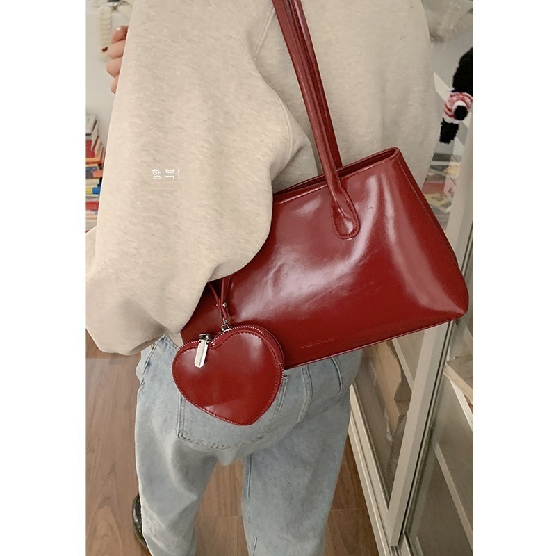 𝐿𝑢𝑜𝑗𝑖𝑛𝑔 ෆ 法式浪漫隨行💞愛心手提大容量法棍托特包 - 優雅百搭｜質感單肩包｜日常百搭-細節圖2