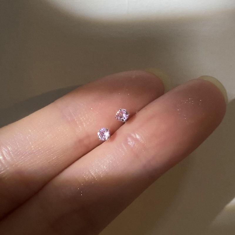 𝐿𝑢𝑜𝑗𝑖𝑛𝑔 ෆ 閃耀你的少女心·5A鋯石迷你彩色s999足銀耳環｜耳針｜養耳洞｜抗過敏｜彩色鋯石耳環-規格圖9