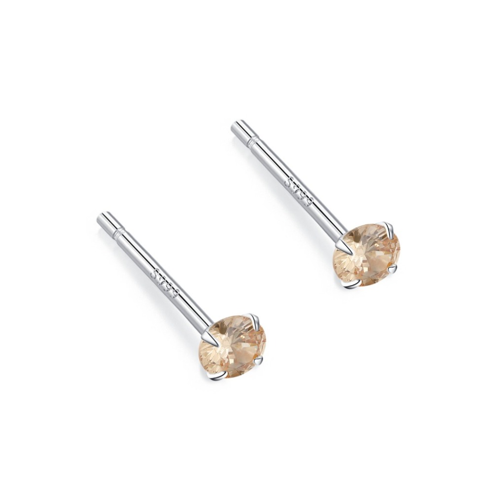 𝐿𝑢𝑜𝑗𝑖𝑛𝑔 ෆ 閃耀你的少女心·5A鋯石迷你彩色s999足銀耳環｜耳針｜養耳洞｜抗過敏｜彩色鋯石耳環-規格圖9