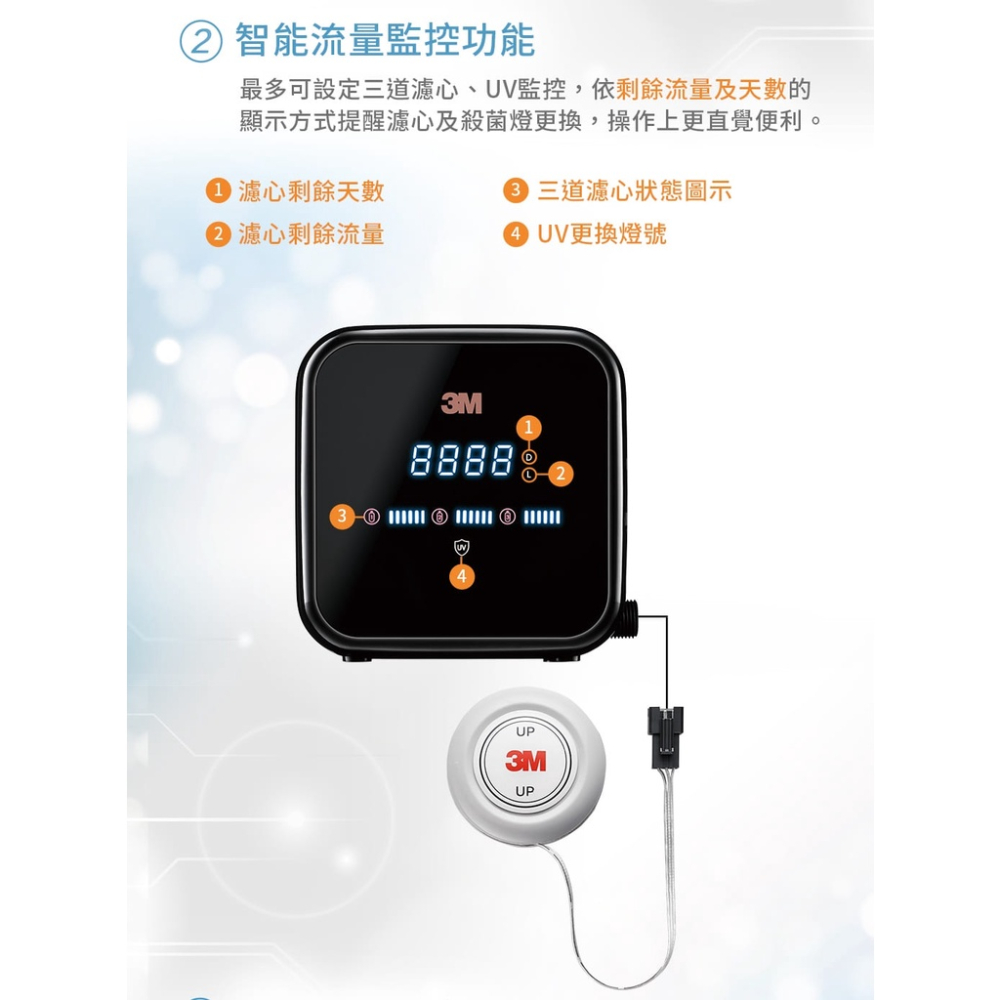 【3M】G1000 UV智能飲水監控器-單機版【LED UVC殺菌｜流量監控功能｜漏水偵測功能｜贈全台安裝服務】-細節圖6