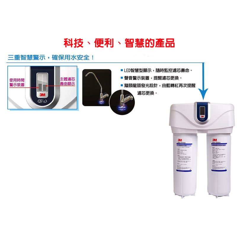 【3M】DWS6000-ST專用替換濾心組《P-165BN+DWS6000-C-CN》【智慧型雙效淨水系統｜3M經銷】-細節圖2