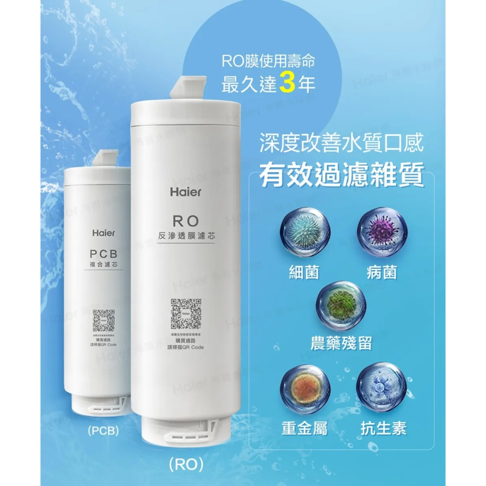 【Haier海爾】RO800G鮮活淨水器專用第二道一體式反滲透膜RO濾芯HR-WF-ROF-細節圖7