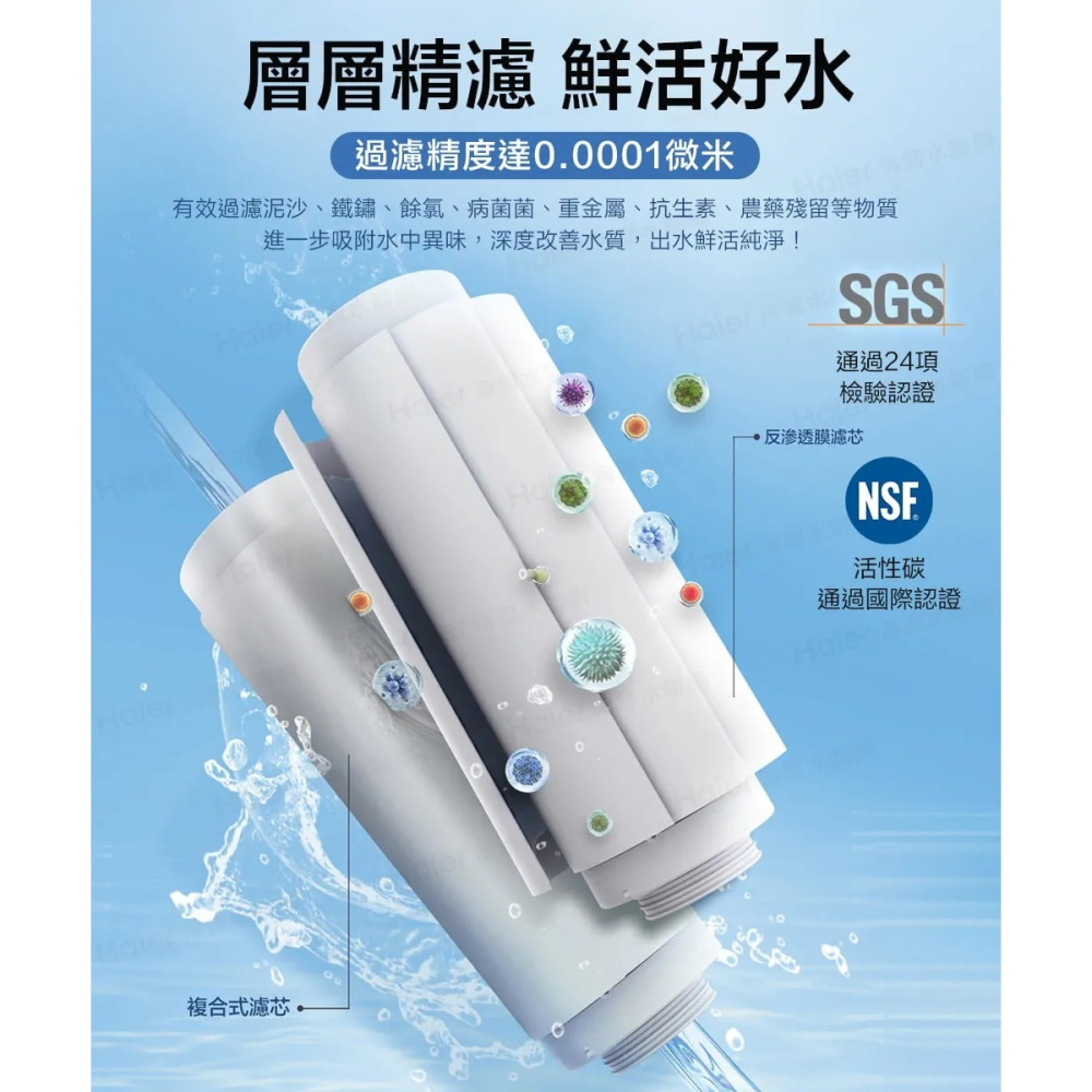 【Haier海爾】RO800G鮮活淨水器專用第一道活性碳複合式濾芯HR-WF-PCB-細節圖3