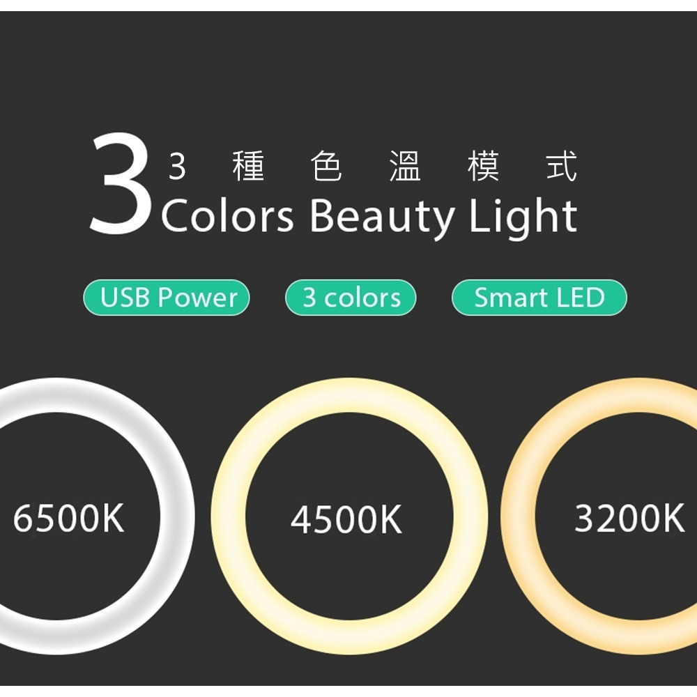 【JP嚴選-捷仕特】 6.3吋USB夾式環形補光燈-細節圖2