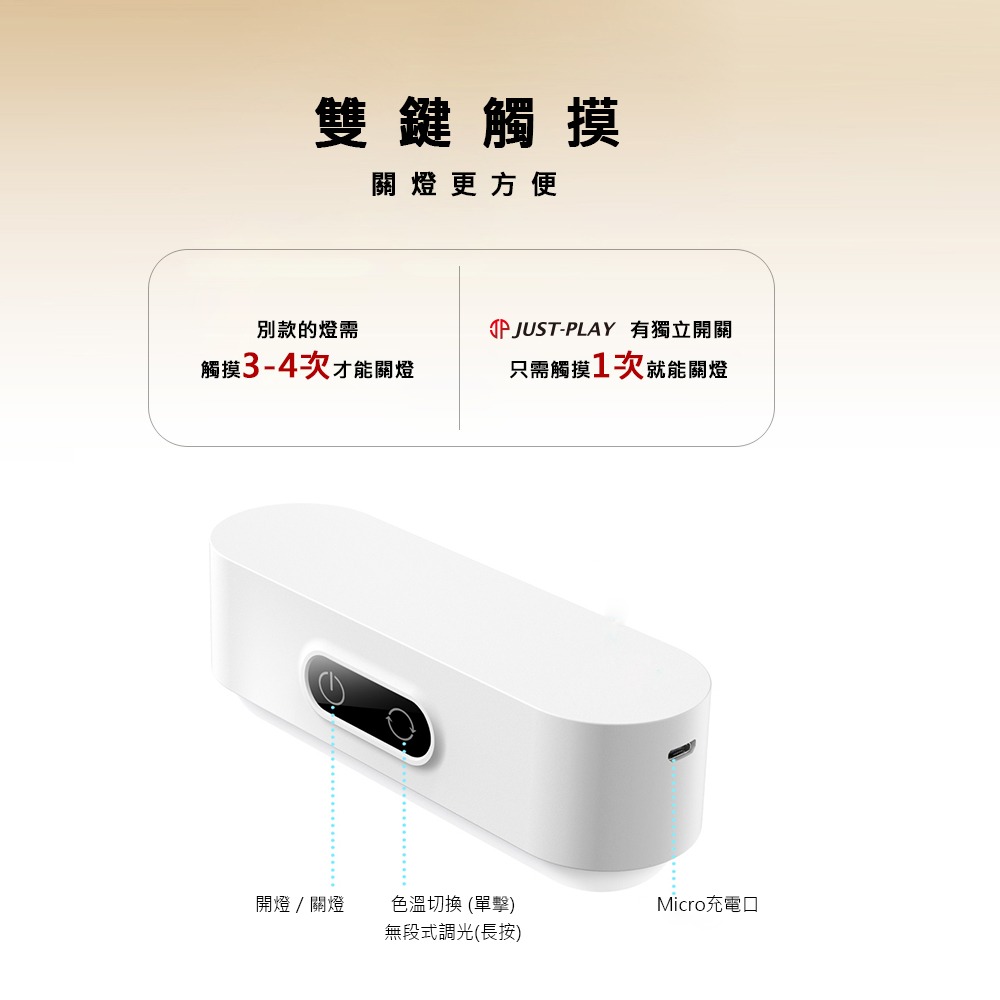 【JP嚴選-捷仕特】USB磁吸觸控LED燈-細節圖5