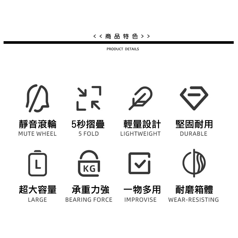 【JP嚴選-捷仕特】拉桿摺疊收納箱 買菜車 購物車 摺疊收納 大容量 伸縮拉桿 手推車 置物車 -細節圖2