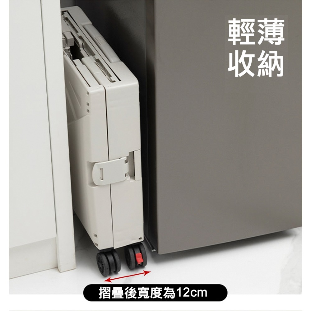 【JP嚴選-捷仕特】拉桿摺疊收納箱 買菜車 購物車 摺疊收納 大容量 伸縮拉桿 手推車 置物車 -細節圖5