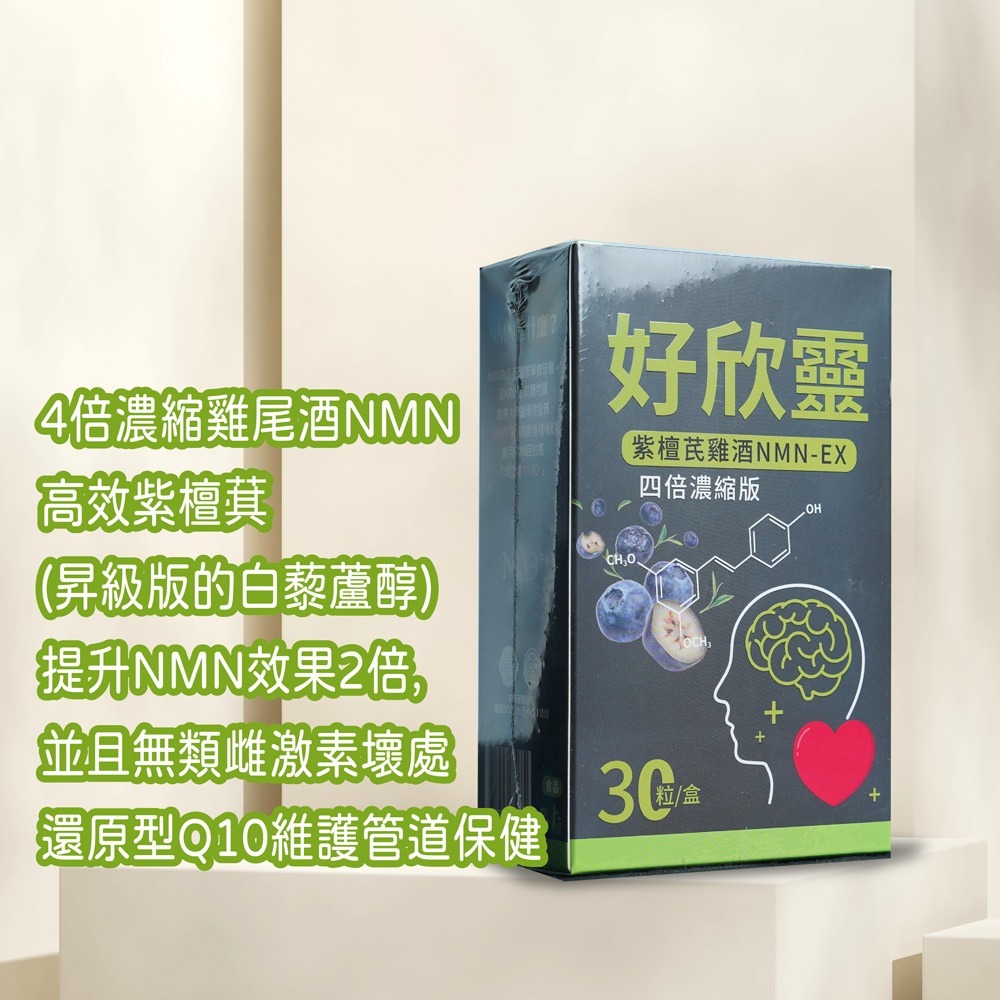 【捷仕特】IQ辛克萊 好欣靈紫檀萁雞酒NMN30粒（雞酒NMN四倍濃縮搭配升級版白藜蘆醇）-細節圖2