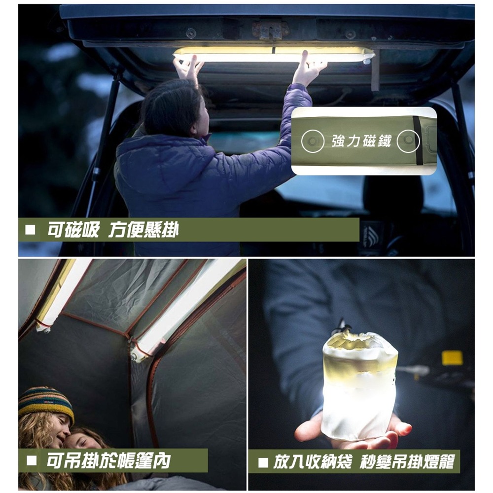 【JP嚴選-捷仕特】戶外摺疊充氣防水燈-太陽能充電款-細節圖3