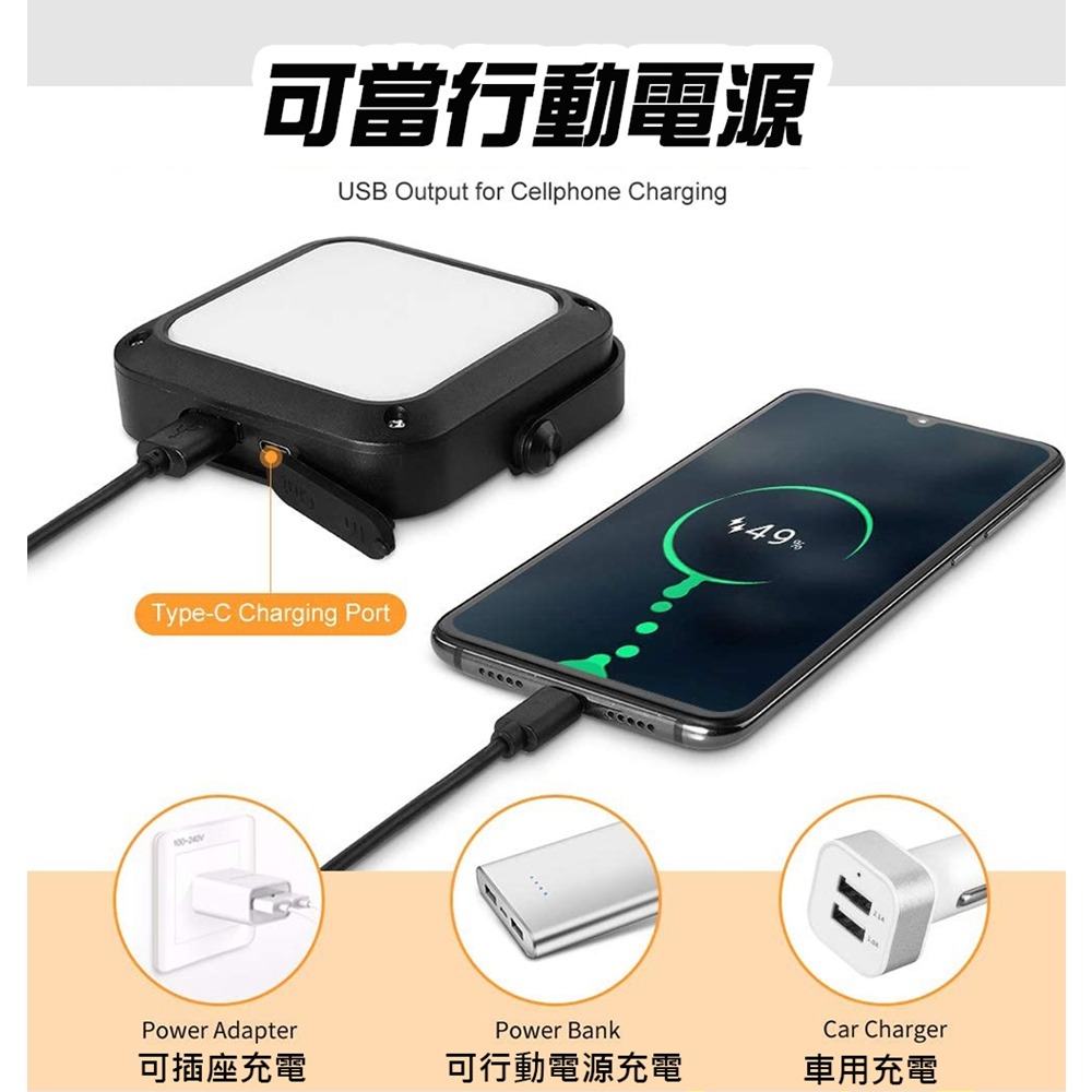 【JP嚴選-捷仕特】USB二合一LED多功能戶外營地照明燈-細節圖3