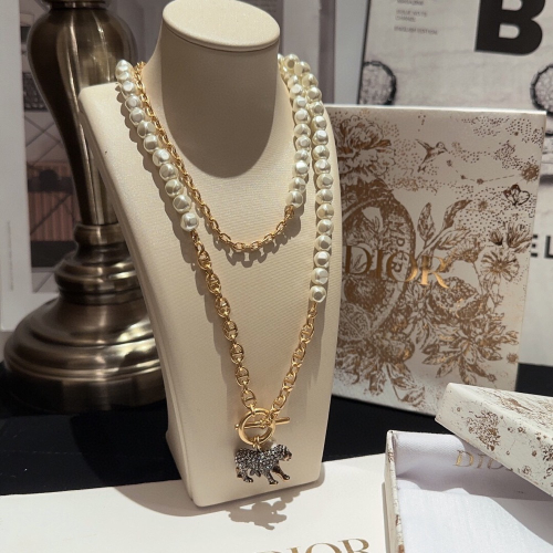 Dior 迪奧Tribales 項鍊 老虎🐅鏈條珍珠項鍊 復古時尚潮流單品