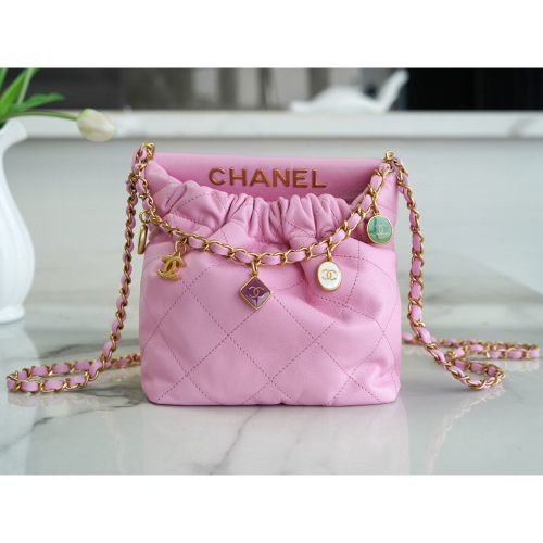 Chanel 香奈兒 23p mini 22bag 小福袋 粉色🌸 不容錯過的春夏新款之一，採用羊皮材質