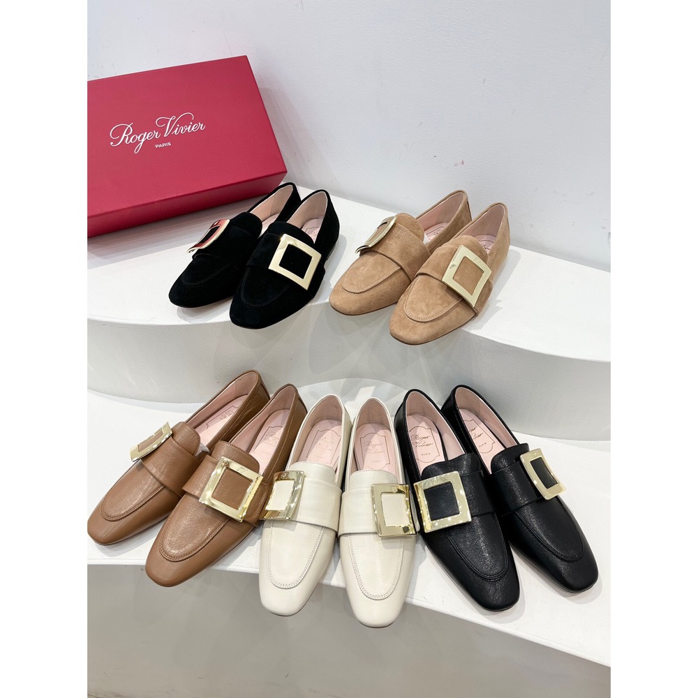 Roger Vivier】RV經典方扣平底單鞋樂福鞋。🔻絕美樂福鞋Mini Broche