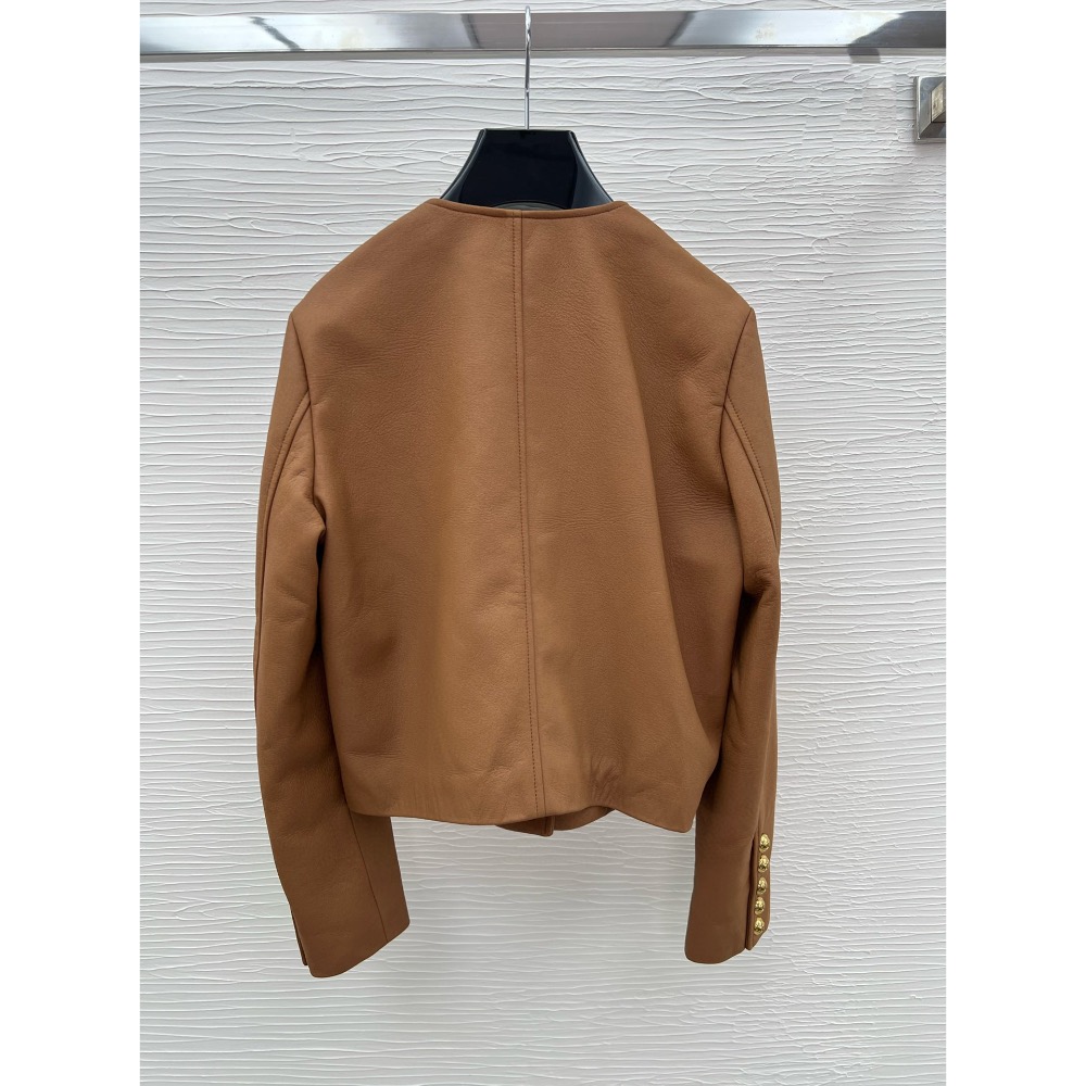 新款上新💃🏻💃🏻 CE早秋新款皮衣外套  原版定制新西蘭進口百分百小羊皮❗️質感油潤柔軟又細膩 高級氛圍感穿搭-細節圖2